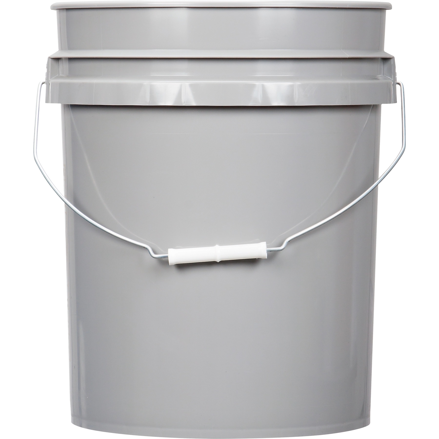 Empty 5 Gallon Plastic Bucket, Gray